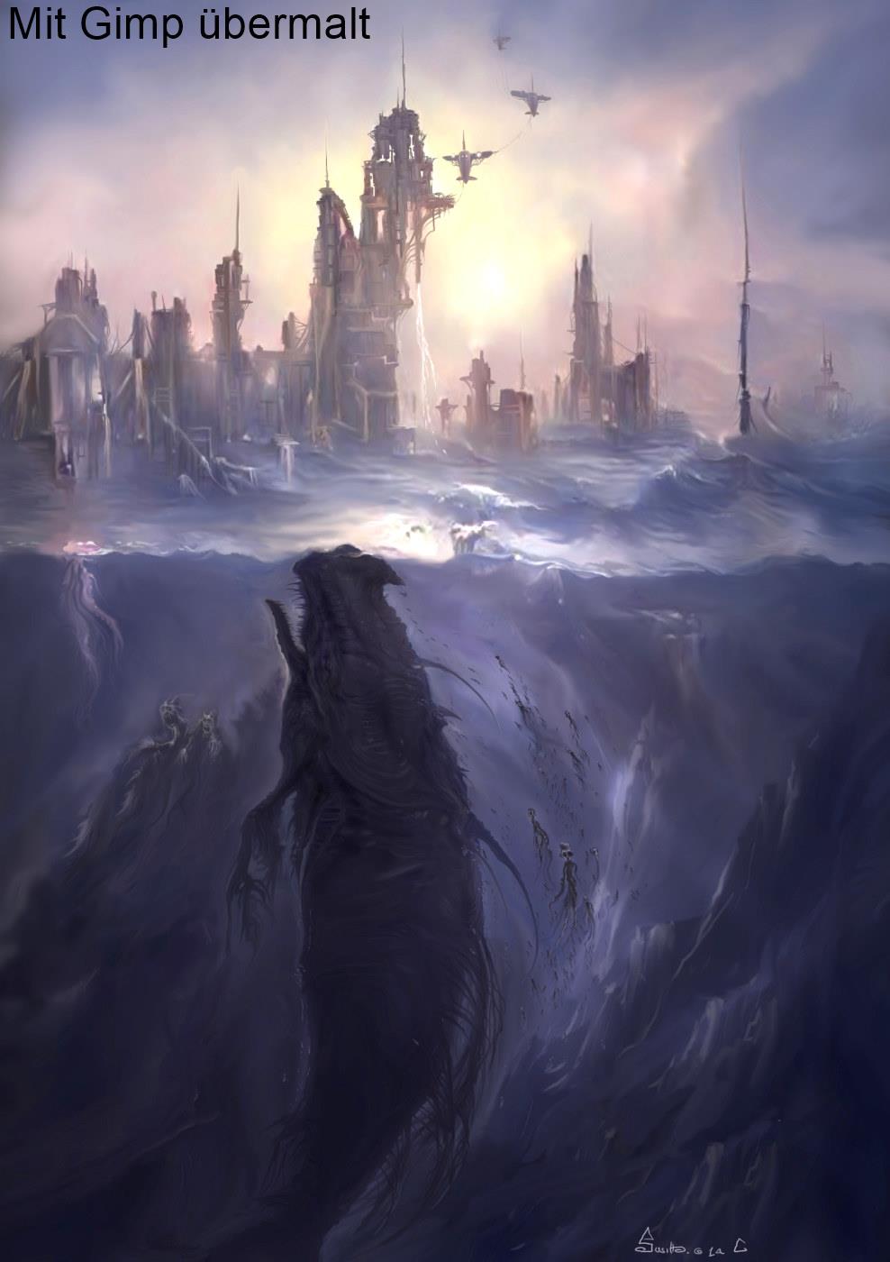 Hiker crossing a rocky stream